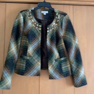 Plaid bolero jacket